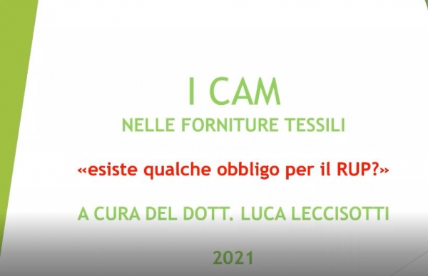 16-07-2021 | CAM: Criteri ambientali minimi nelle Forniture Tessili | Monza (MB)