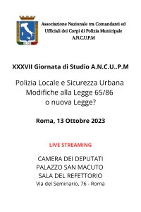 ROMA - 13 OTTOBRE 2023 - XXXVII GIORNATA DI STUDIO A.N.C.U.P.M.